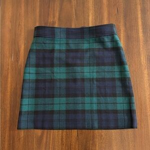 J Crew Wool-blend mini skirt in Black Watch plaid
